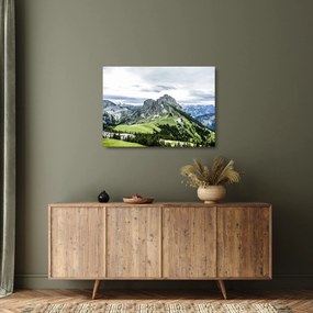 Sklenený obraz - Vrcholy hôr (70x50 cm)