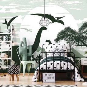 Fototapeta - Zelení dinosaury 2 (152,5x104 cm)