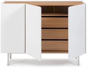 Biela nízka komoda v dekore duba 110x85 cm Arista – Teulat