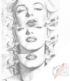 Gario Bodkovanie Marilyn Monroe pery Rozmery: 50 x 50 cm, Rámovanie: Iba zrolované plátno, Farba bodiek: Čierna