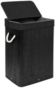 Kôš na bielizeň SOREN 80 l bambusový čierny
