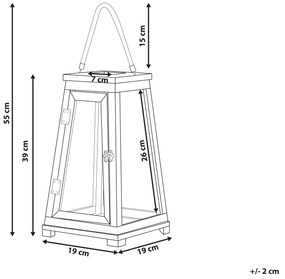 Drevený lampáš 39 cm hnedý PULAU Beliani