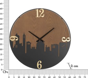 Nástenné hodiny City 60 cm hnedé/čierne