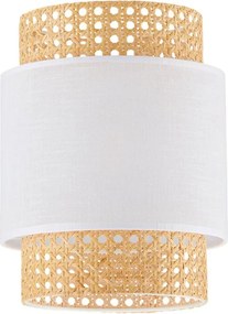 Náhradné tienidlo pre stolnú lampu a luster BOHO E27 pr. 20 cm ratan/biela