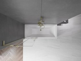 Mexen Velar L, 2-krídlová posuvná vaňová zástena 70 x 150 cm, 8mm číre sklo, zlatý lesklý profil, 896-070-003-01-50