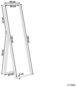 Stojace zrkadlo 40 x 140 cm strieborné TORCY Beliani