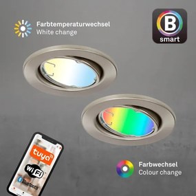 Brilo - SADA 3x LED RGBW Stmievateľné kúpeľňové svietidlo GU10/4,9W/230V Tuya+ DO