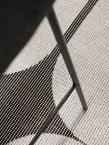 NORTHRUGS, Kusový koberec Duet Bowen 106244 Black/White kruh - na von aj na doma, 160x160 (priemer) kruh, čiernobiela, chodba / predsieň