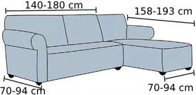 Elastický plyšový poťah na trojmiestnu rohovú pohovku BestBerg / pravá / žltá