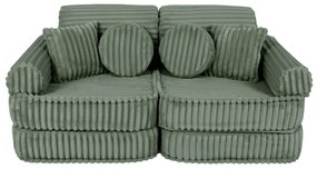 MeowBaby® Churros detská pohovka Plus, Olive Sage Green