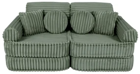 MeowBaby® Churros detská pohovka Plus, Olive Sage Green