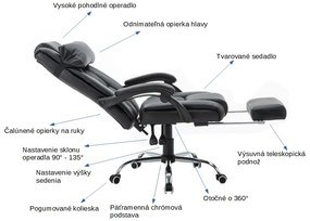 Kancelárske kreslo Andrew (čierna ekokoža). Vlastná spoľahlivá doprava až k Vám domov. 1065312