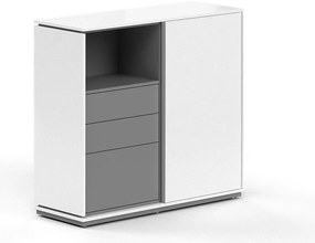 Stredná skriňa Creator 123,2 x 44,5 x 115,5 cm, antracit / biela