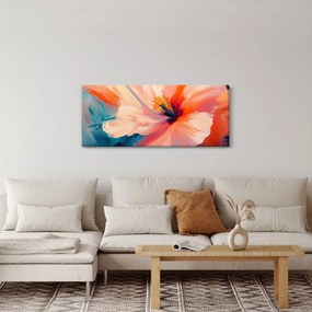 Obraz - Maľovaný kvet (120x50 cm)