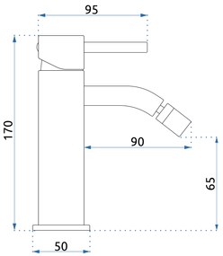 Rea Lungo, bidetová batéria h-170, medená matná, REA-B1116