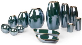 KERAMICKÁ VÁZA AMORA 12X30 CM TMAVOZELENÁ