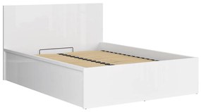 Manželská posteľ 140 cm BRW Tetrix 8 (lesk biely) (s roštom) (s úl. priestorom). Akcia -29%. Vlastná spoľahlivá doprava až k Vám domov. 1098488