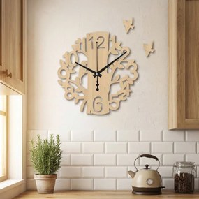 Drevené nástenné hodiny Vtáčik | Dizajnové hodiny na stenu | SENTOP HDF0162