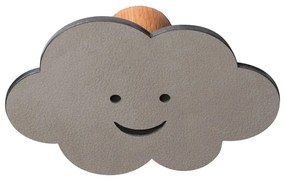 Sivý nástenný oceľový háčik Cloud Dot Nupo – LIND DNA