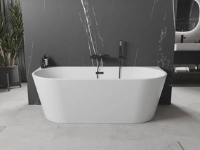 Mexen Oval samostatne stojaca vaňa pri stene 180 x 80 cm, biela, čierny prepad - 52671808000-70