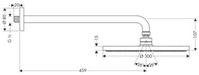 Hansgrohe Raindance S, hlavová sprcha 300 1jet so sprchovým ramenom 460 mm, chrómová, HAN-27492000