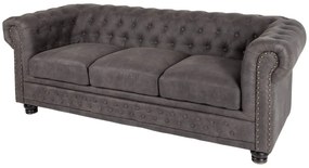 Dizajnová trojsedačka Chesterfield II 200 cm antik sivá