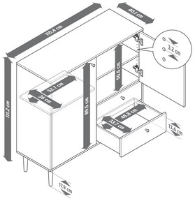 Vysoká skrinka »Bekeson«, antracitová