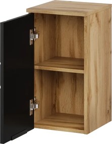 Závěsná koupelnová skříňka Mazi 71 30 cm dub Wotan/černá