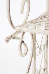 Kovová polica regál Anja - Krémová antik