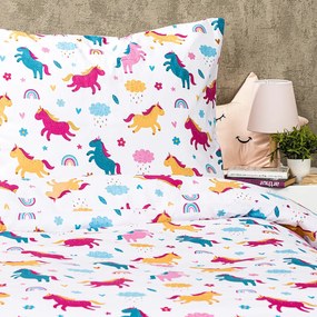 4Home Detské bavlnené obliečky Unicorns, 160 x 200 cm, 70 x 80 cm