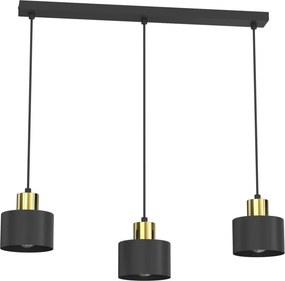 Luster na lanku PARKLA 3xE27/15W/230V čierny