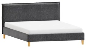 Tmavosivá čalúnená jednolôžková posteľ s roštom 90x200 cm Tina – Ropez