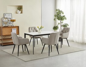 Otočné jedálenské kreslo JORK360 VELVET, béžové