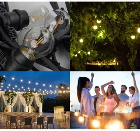 Vonkajšia dekoračná reťaz MIMOSA 10xE27/1,3W/230V IP44 10 m