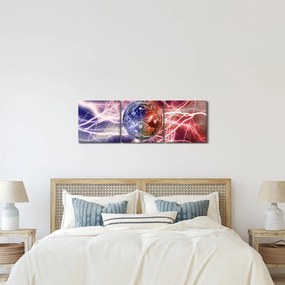 Obraz - Zemeguľa pod prúdom (s hodinami) (90x30 cm)