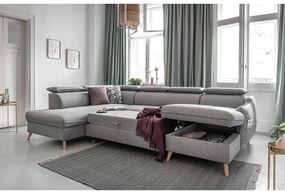 Svetlosivá rozkladacia rohová pohovka (ľavý roh) Sweet Harmony – Miuform