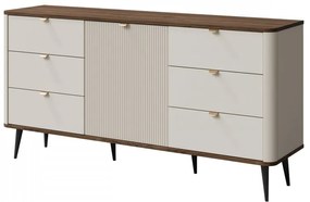 Komoda Rotevio 6S1D RT09, Farby: kašmír / kašmír + orech