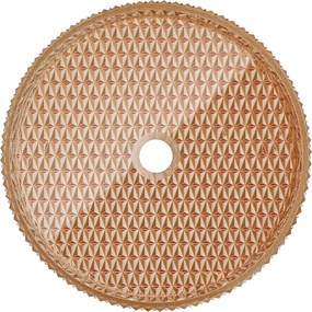 Mexen Aura, sklenené umývadlo na dosku 39 × 39 cm, ružové zlato, 24013968