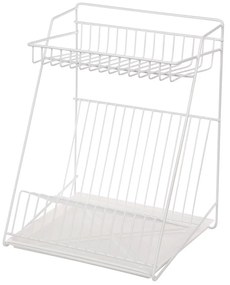 ALTOM Dvojposchodový odkvapkávač, stojan na riad, až na 14 tanierov, biely