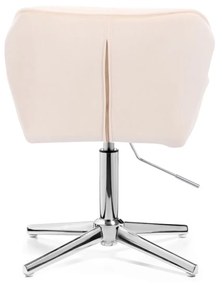 LuxuryForm DESIGN Stolička MILANO VELUR na striebornom kríži - krémová