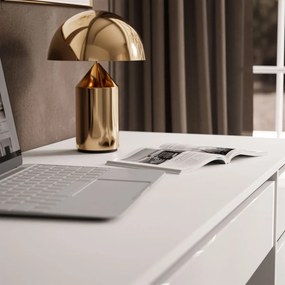 PISACÍ STÔL JULIETTA BIELY LESKLÝ