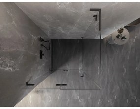 Mexen Lunar-F L, sklápací sprchový kút ľavý 80 x 80 cm, 8mm číre sklo, pištoľovo sivý kartáčovaný - 836L-080-080-66-00-L