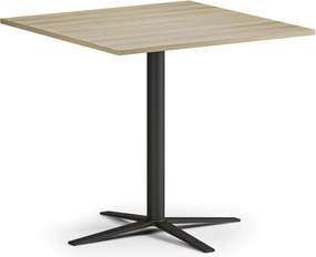 Konferenčný stolík AURA, 60x60 cm, čierna podnož, dub prírodný
