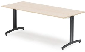 Jedálenský stôl SANNA, 1800x800 mm, breza / čierna