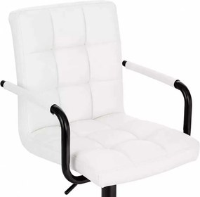LuxuryForm DESIGN Otočná stolička VERONA BLACK na čiernej podstave s kolieskami - biela