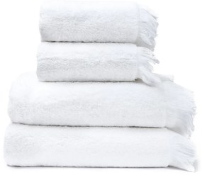 Sada 2 bielych uterákov a 2 osušiek zo 100% bavlny Bonami Selection, 50 × 90 + 70 × 140 cm