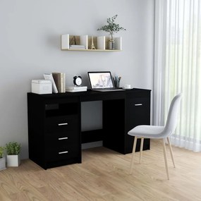 Písací stôl čierny 140x50x76 cm drevotrieska
