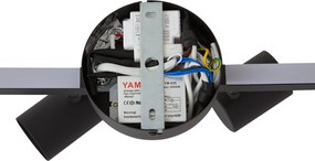 Moderné čierne 6-svetlové stropné bodové svietidlo GU10 50mm s podsvietením a 3-cestným vypínačom - Back Up
