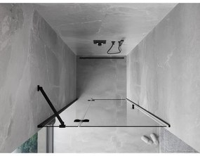 Mexen Mist-H, 1-krídlové sprchové dvere ľavé 95 cm, číre sklo, čierny profil, 8A5-095-000-70-00-L