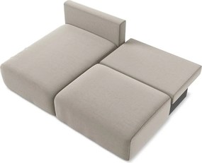 Taupe zamatová rozkladacia/s úložným priestorom rohová pohovka (ľavý roh/s leňoškou) Kalena – Makamii